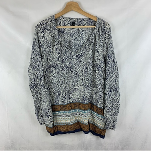 SOYACONCEPT Boho Speckled Paisley‎ Print Tunic Blouse Sz L